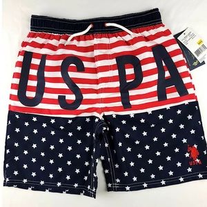 NWT U.S Polo Assn. Boy's 4th Of July Swim Trunks